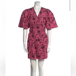 GANNI pink wrap dress